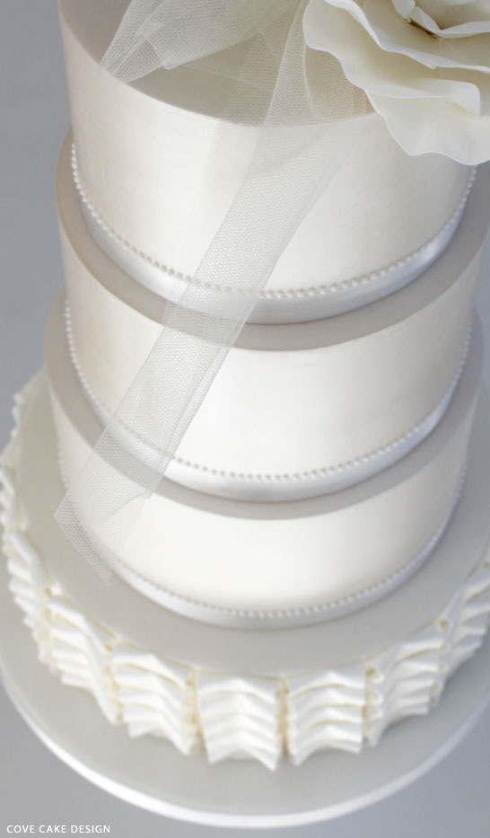 White on White Wedding Cake | by Cove Cake Design on TheCakeBlog.com