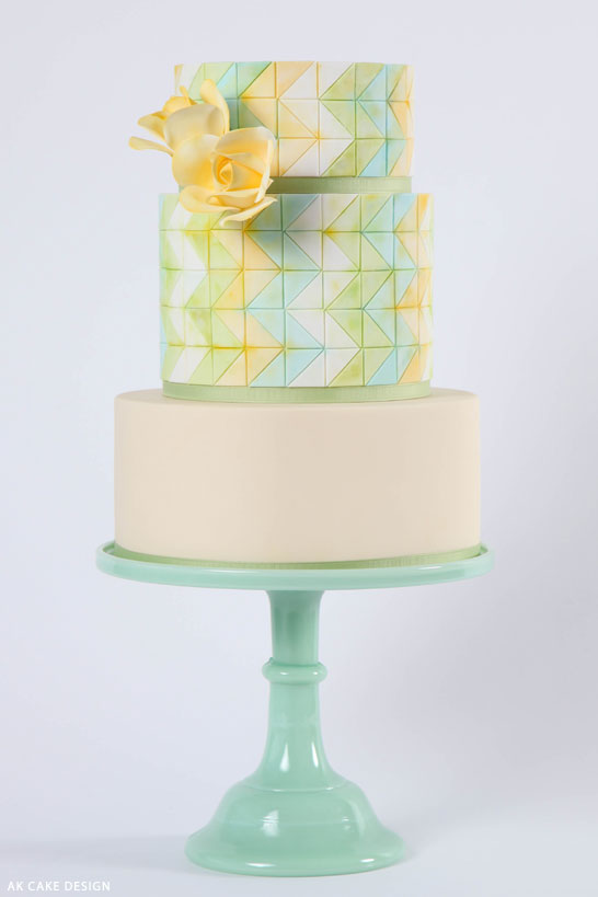 Pastel Zig Zag Cake | by Allison Kelleher of AK Cake Design | on TheCakeBlog.com