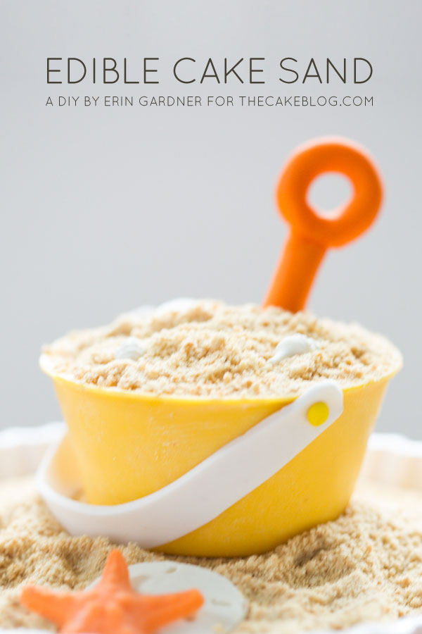 DIY Cake Sand | make edible sand from extra cake scraps. Great for beach and pool party cakes! | by Erin Gardner for TheCakeBlog.com