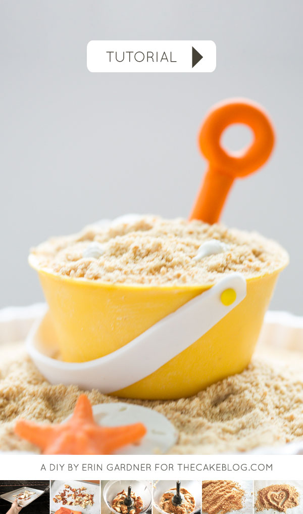 Make edible sand from cake | great for summer cakes | DIY Cake Tutorial by Erin Gardner for TheCakeBlog.com