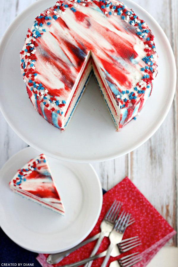 Red, White & Blue Cake | by Created by Diane on TheCakeBlog.com