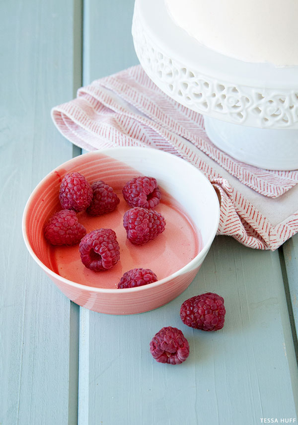 fresh raspberries and a blood orange glaze | Raspberry & Blood Orange Cake| Recipe by Tessa Huff for TheCakeBlog.com