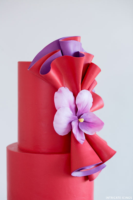 Dancing Violets | Bold Wedding Cake Inspiration | by Intricate Icings on TheCakeBlog.com