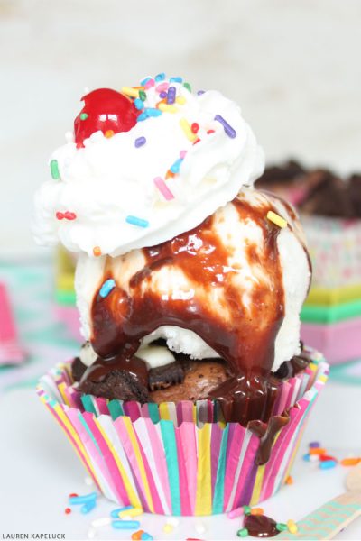 Brownie Cupcake Sundaes