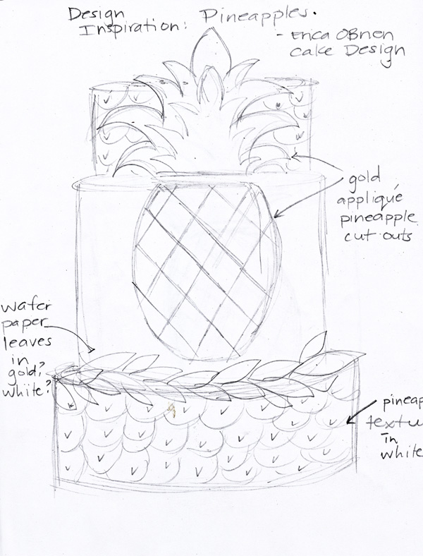 Pineapple Cake  |  translating trends into cake designs | by Erica OBrien for TheCakeBlog.com