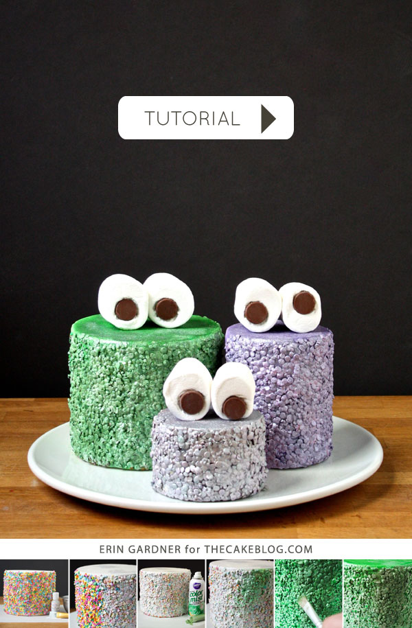 DIY Glammy Monster Cakes | by Erin Gardner for TheCakeBlog.com