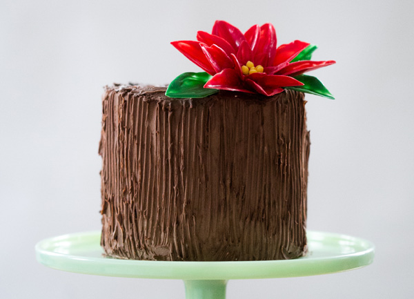 Chocolate Poinsettias - learn how to make these chocolate flowers with candy melts and a knife | Erin Gardner for TheCakeBlog.com
