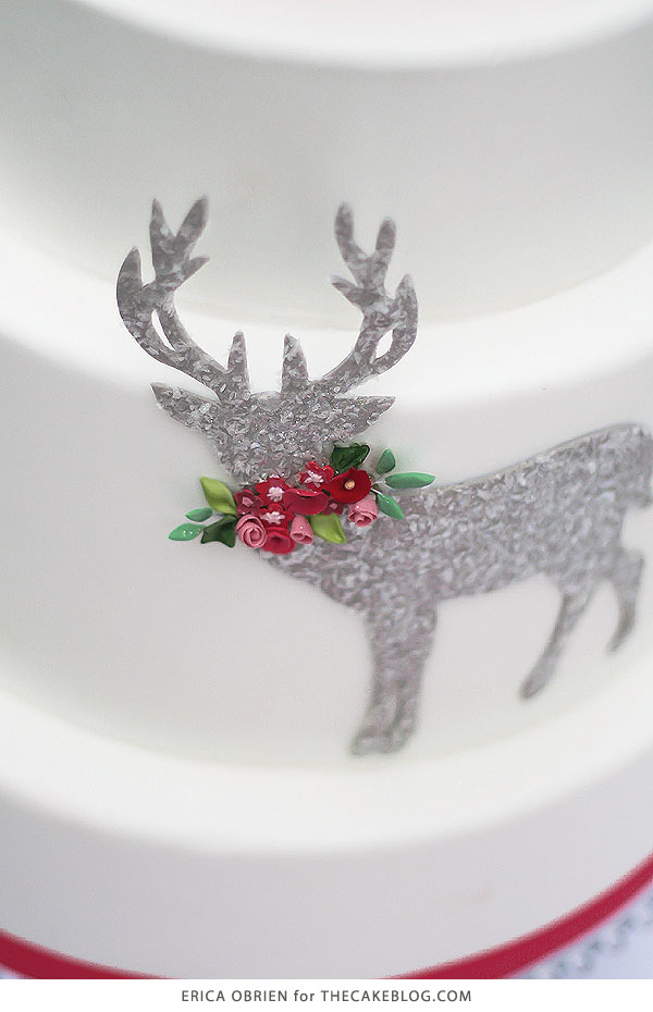 Glittering Deer Silhouette Cake |  translating trends into cake designs | by Erica OBrien for TheCakeBlog.com