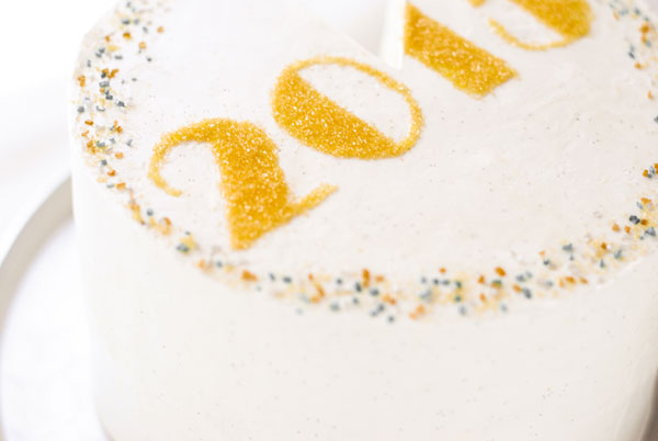 New Years Eve Sprinkle Cake - free template UPDATED for 2019! | by Carrie Sellman for TheCakeBlog.com