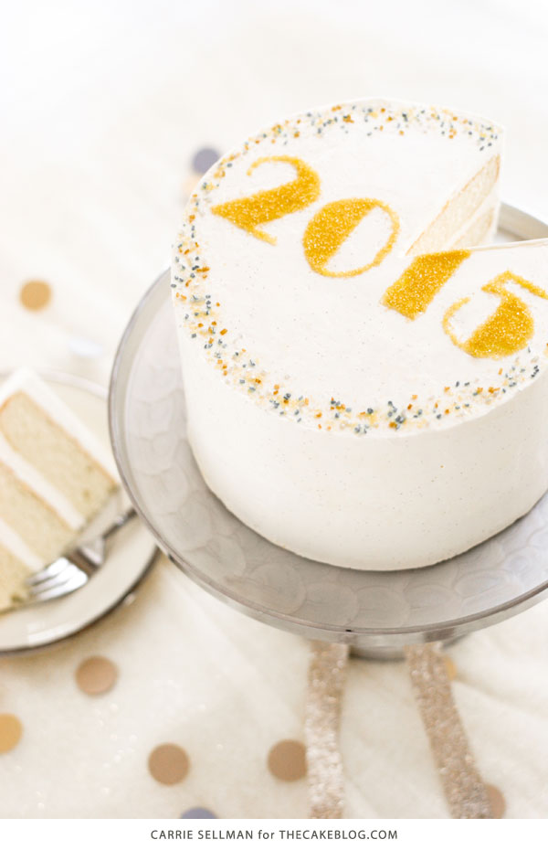 New Years Eve Sprinkle Cake - free template UPDATED for 2019! | by Carrie Sellman for TheCakeBlog.com