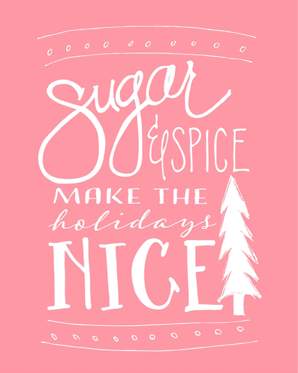 Decorate for the holidays with this free download | Sugar & Spice original artwork | by Jessica Kirkland for TheCakeBlog.com