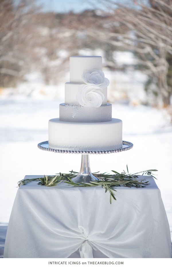 Winter Wonderland Wedding Cake | by Intricate Icings on TheCakeBlog.com