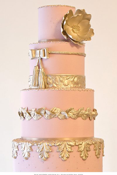 2015 Wedding Cake Trends : Metallics + Color
