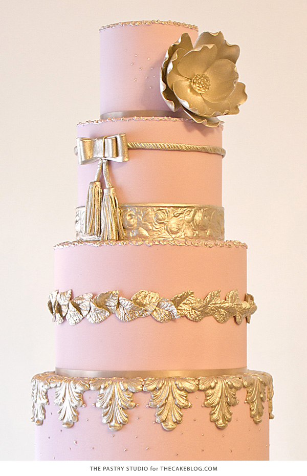 2015 Wedding Cake Trends | Metallics + Color | by The Pastry Studio on TheCakeBlog.com