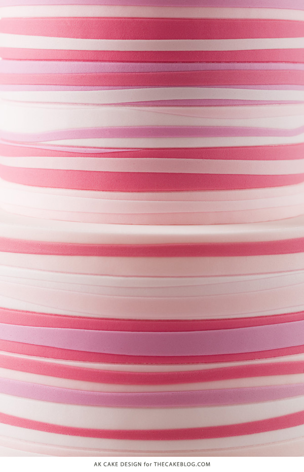 Pink Striped Heart Cake | by AK Cake Design for TheCakeBlog.com