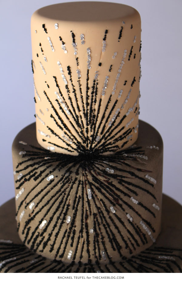 Black & Silver Sequin Cake | by Rachael Teufel for TheCakeBlog.com