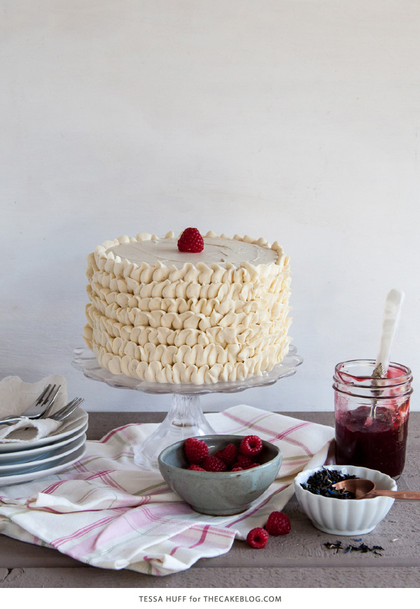 Raspberry Earl Grey Cake | by Tessa Huff for TheCakeBlog.com