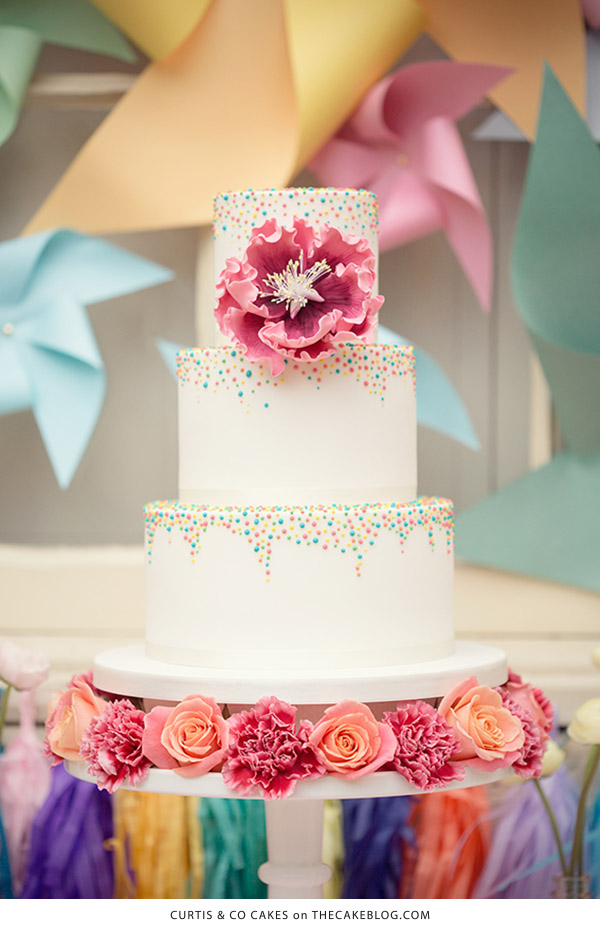10 Confetti Throwing Cakes  | including this design by Curtis & Co Cakes | on TheCakeBlog.com