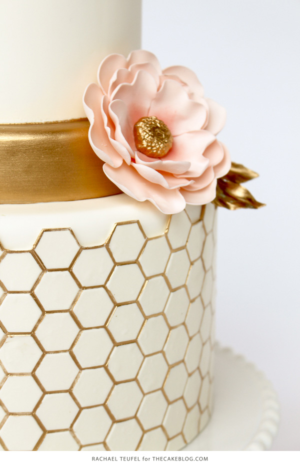 Gold Honeycomb Cake | by Rachael Teufel for TheCakeBlog.com