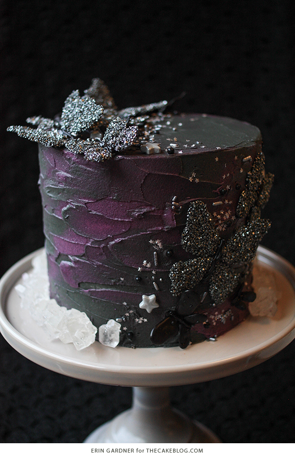 How to make a creepy-cool Black Butterfly Cake for Halloween! | Erin Gardner for TheCakeBlog.com