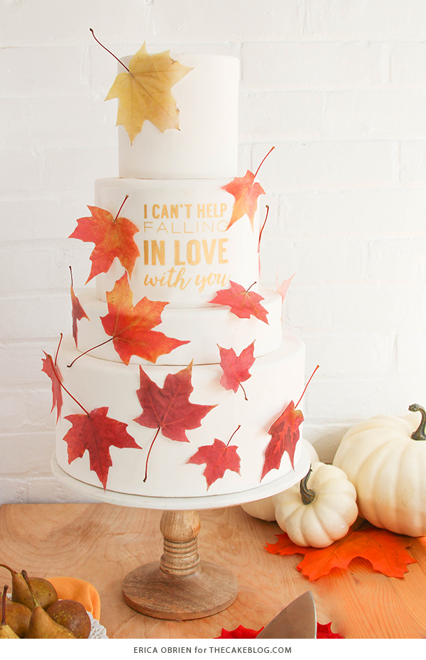 Falling in Love Autumn Wedding Cake | by Erica OBrien for TheCakeBlog.com