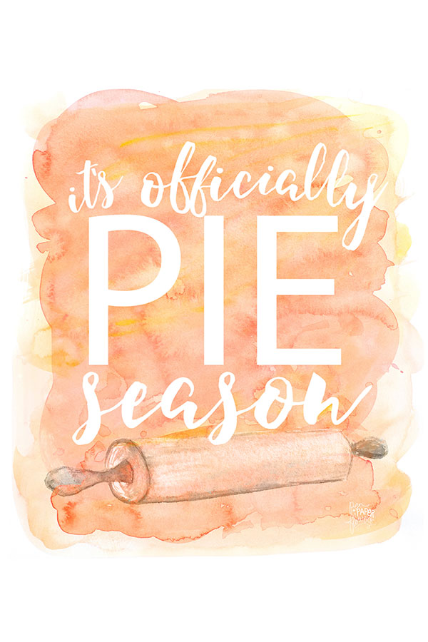 It's Officially Pie Season | Free Smartphone & Desktop Wallpaper. Also available as a free 8x10 printable | by Jessica Kirkland for TheCakeBlog.com