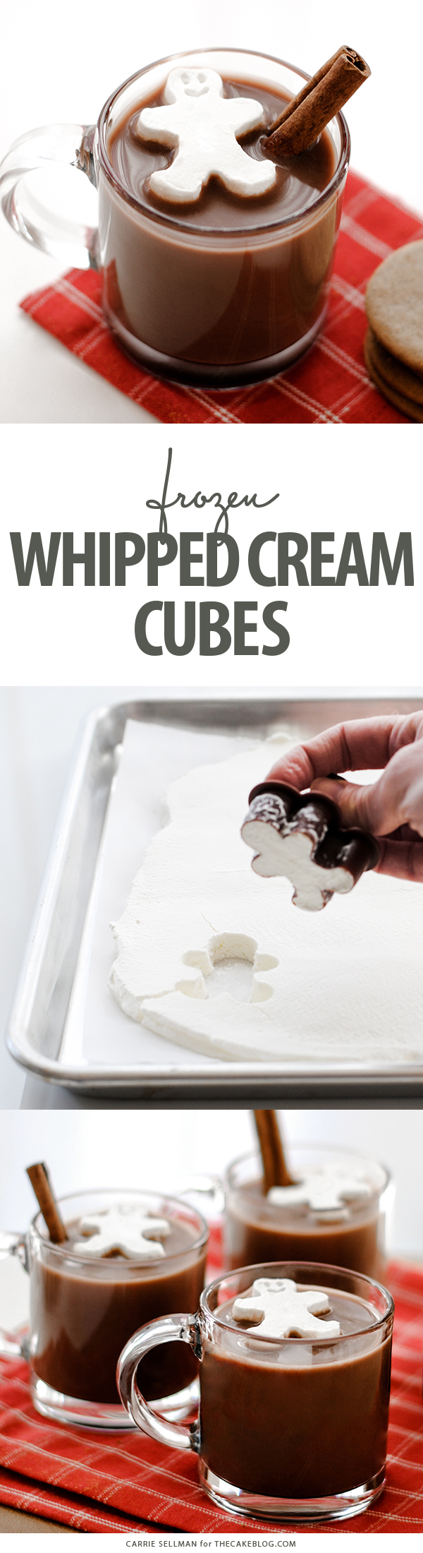 Frozen Whipped Cream Cubes for Holiday Hot Chocolate | Carrie Sellman for TheCakeBlog.com