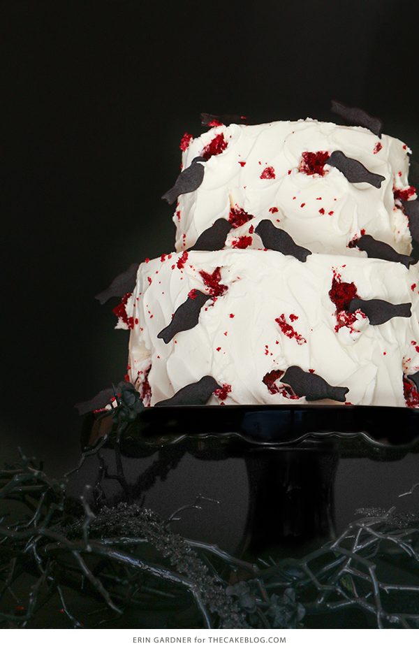 "The Birds" Hitchcock Inspired Bird Attack Cake - super easy and totally creepy for Halloween | by Erin Gardner for TheCakeBlog.com