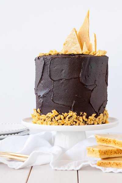 Dark Chocolate Honeycomb Cake