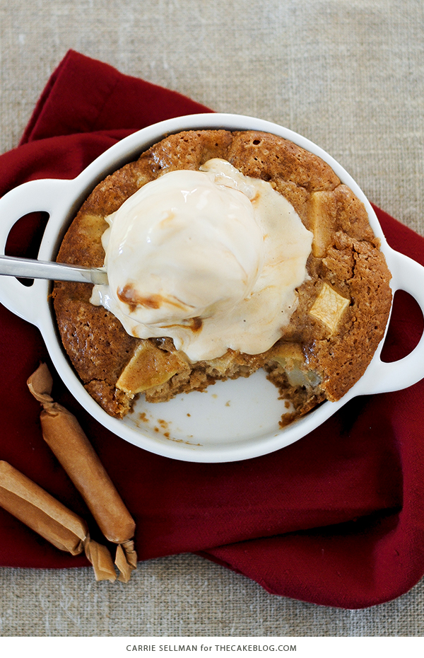 Warm Apple Cake with Salted Caramel Gelato | by Carrie Sellman for TheCakeBlog.com