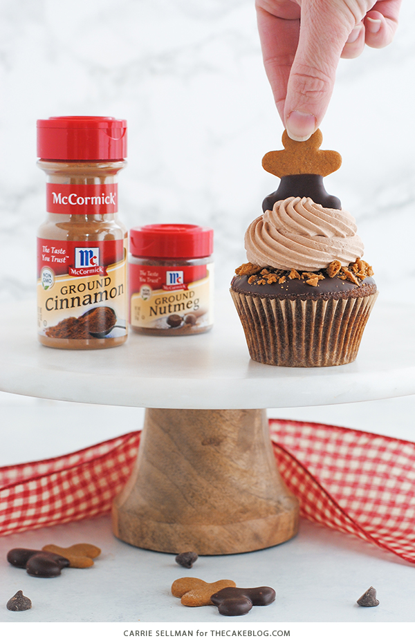 Chocolate Gingerbread Cupcakes | by Carrie Sellman for TheCakeBlog.com