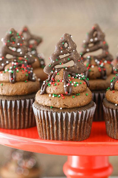 Chocolate Covered Pretzel Cupcakes