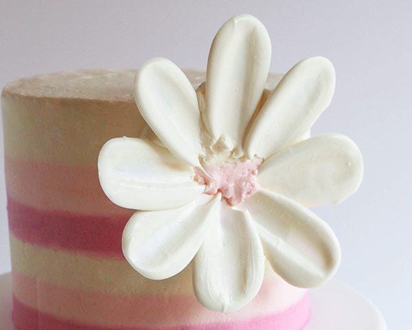 White Chocolate Flower Cake – how to make a side chocolate flower cake, using candy melts and everyday tools | by Erin Gardner for TheCakeBlog.com