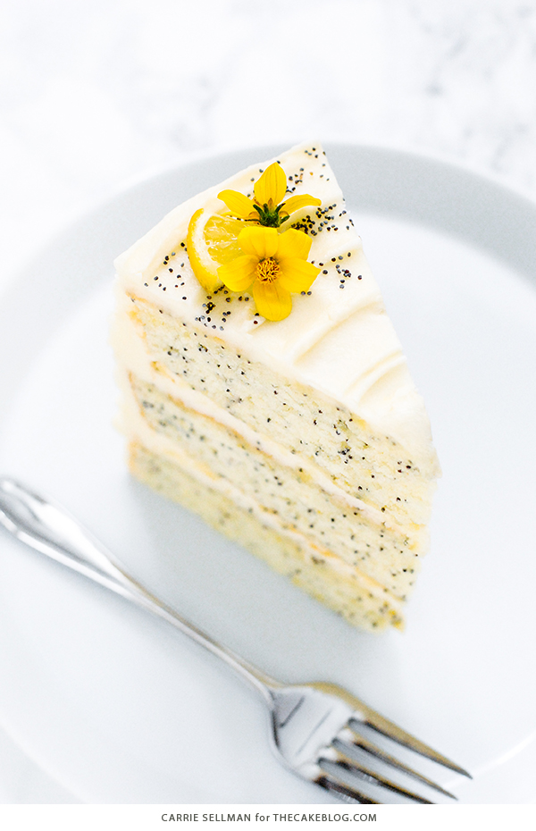 Lemon Poppy Seed Cake | by Carrie Sellman for TheCakeBlog.com #cake #lemon #easter #easterdinnerideas
