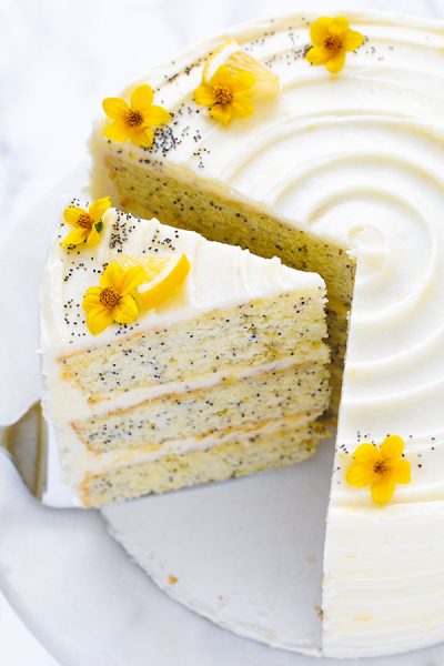 Lemon Poppy Seed Cake | by Carrie Sellman for TheCakeBlog.com #cake #lemon #easter #easterdinnerideas