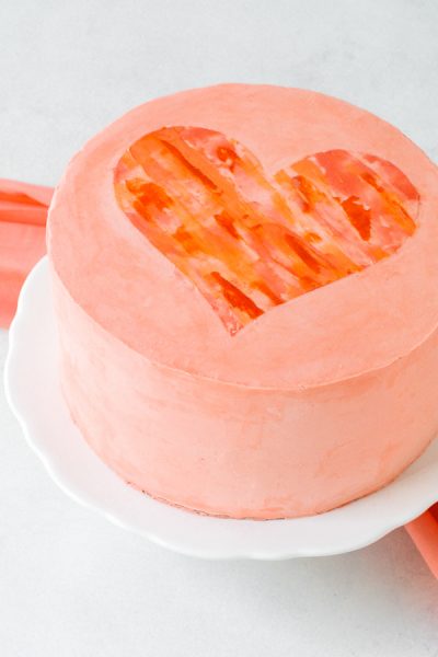 Watercolor Heart Cake