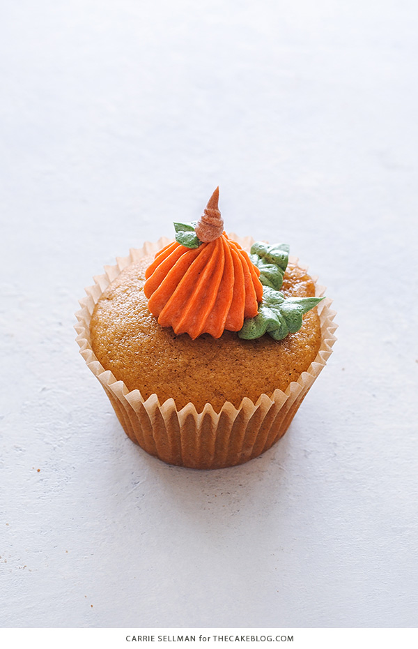 8 Ways to Decorate a Pumpkin Cupcake with Buttercream Frosting | Carrie Sellman for TheCakeBlog.com