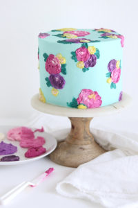 Painted Buttercream Flower Cake | by Whitney DePaoli for TheCakeBlog.com