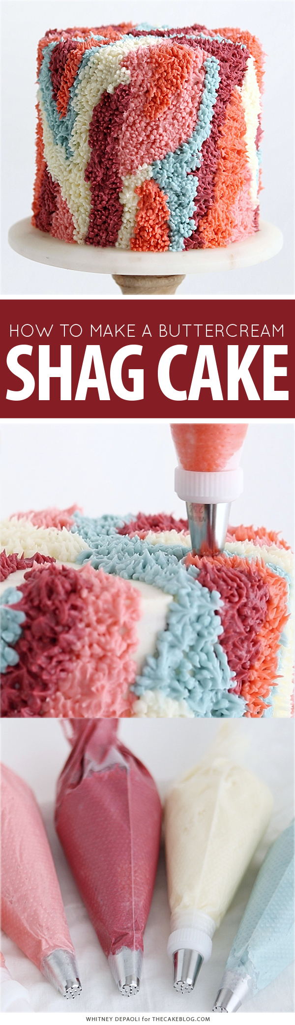 Shag Cake - how to make a fuzzy textured cake inspired by 70's shag carpet | by Whitney DePaoli for TheCakeBlog.com