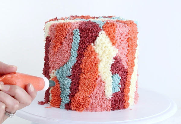 Shag Cake - how to make a fuzzy textured cake inspired by 70's shag carpet | by Whitney DePaoli for TheCakeBlog.com