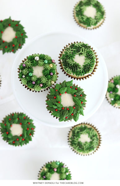 Christmas Wreath Cupcakes | The Cake Blog