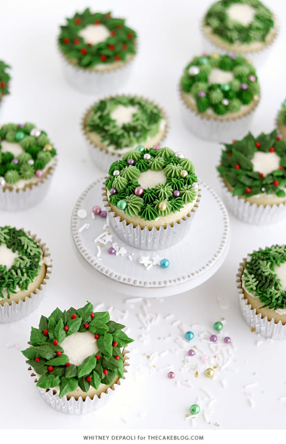 Christmas Wreath Cupcakes | The Cake Blog