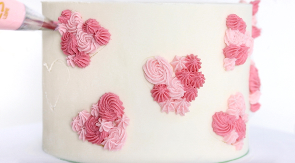 Piped Hearts Valentine's Cake | by Whitney DePaoli for TheCakeBlog.com